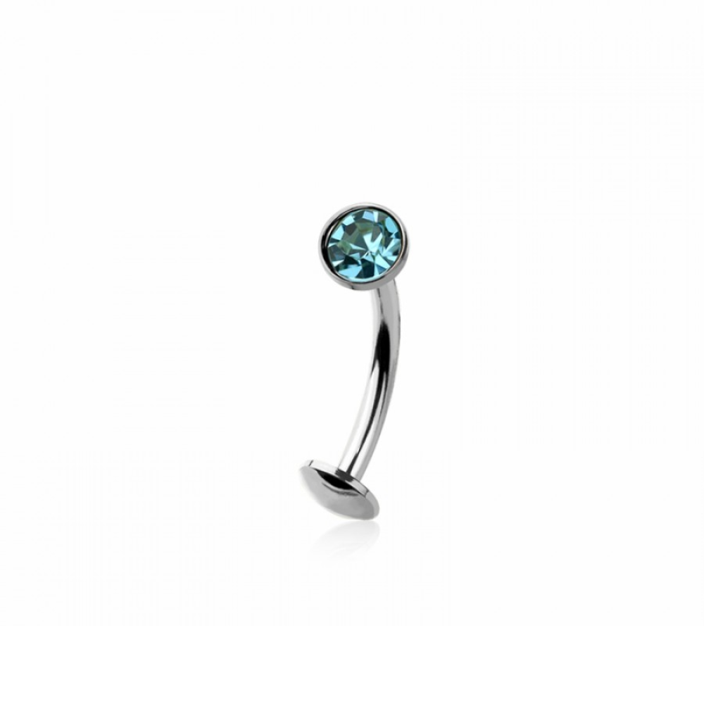 Threadless CZ Crystal Floating Belly Button Ring - 316L Stainless Steel