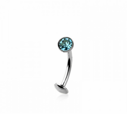 Threadless CZ Crystal Floating Belly Button Ring - 316L Stainless Steel