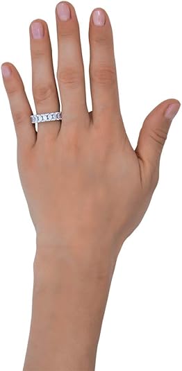 Emerald-Cut Gemstone Eternity Ring