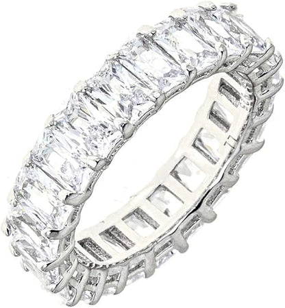 Emerald-Cut Gemstone Eternity Ring