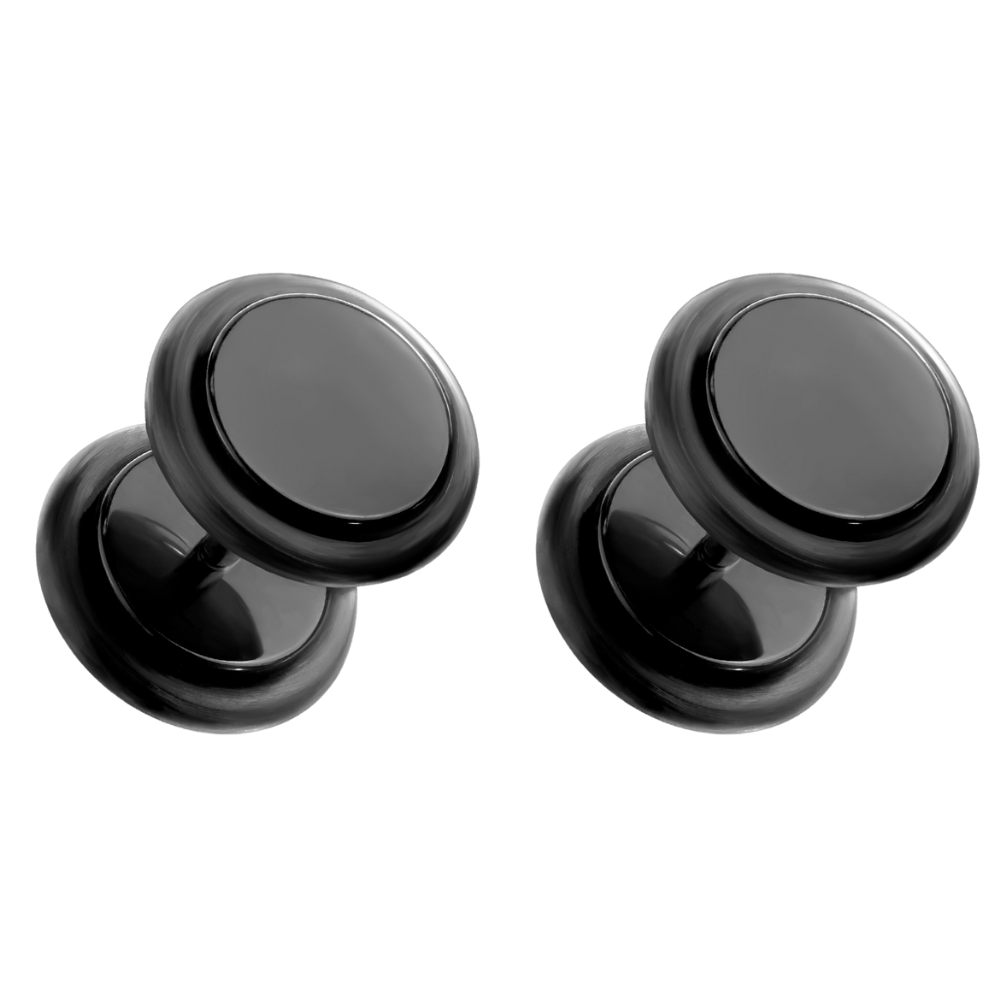 Acrylic Fake 0GA Plugs with Black O-Rings - Pair