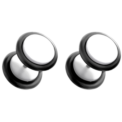 Acrylic Fake 0GA Plugs with Black O-Rings - Pair