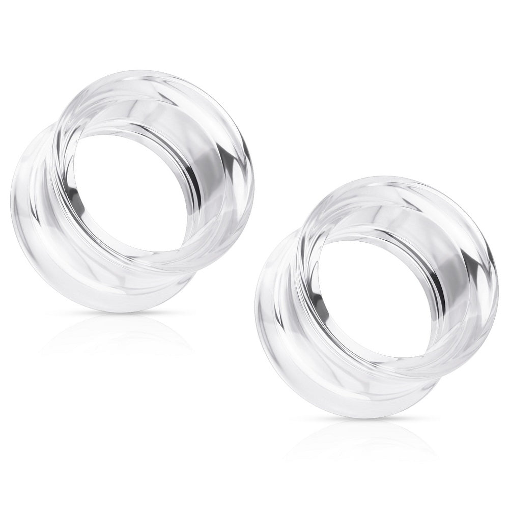 Hollow Acrylic Double Flared Saddle Tunnels - Pair