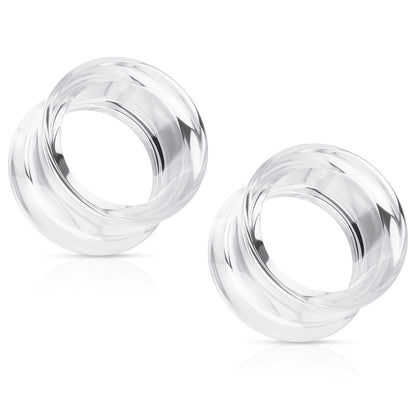 Hollow Acrylic Double Flared Saddle Tunnels - Pair