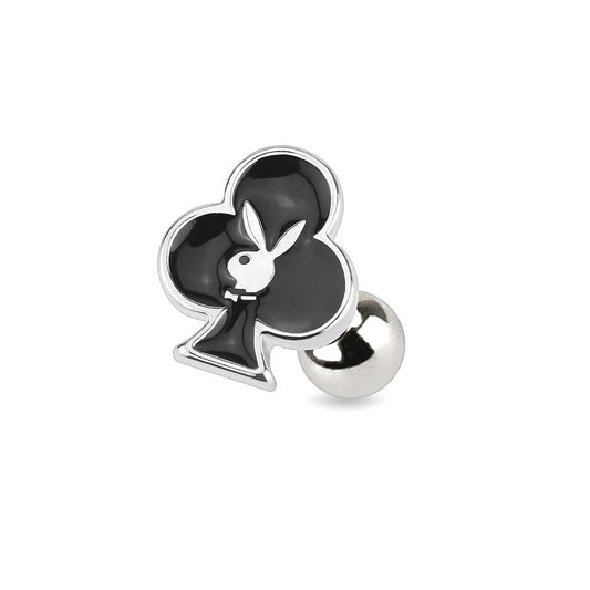 Playboy Bunny Clover Barbell Stud - 316L Stainless Steel