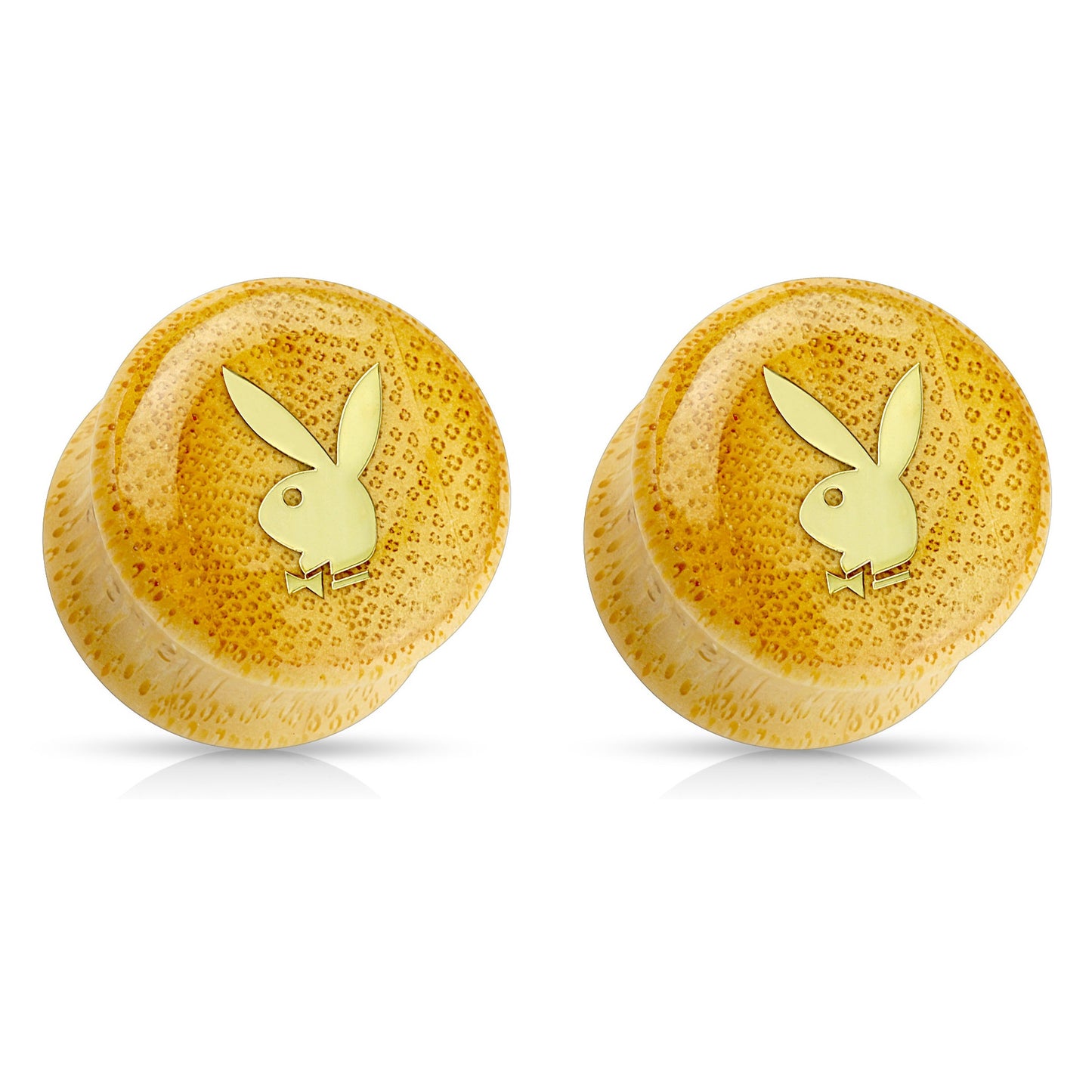 Playboy Bunny Organic Bamboo Wood Double Flare Plugs - Pair