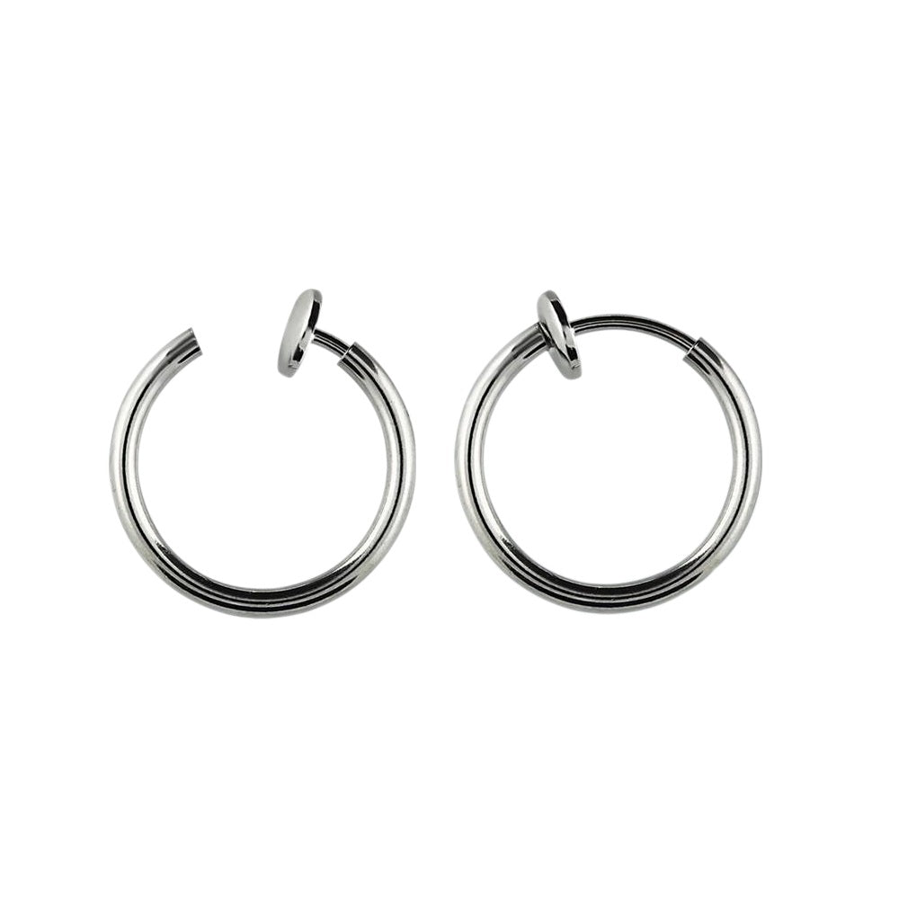 Fake Clip On Spring Nose Hoop Ring Ear Septum Lip Eyebrow Earring Piercing  | eBay
