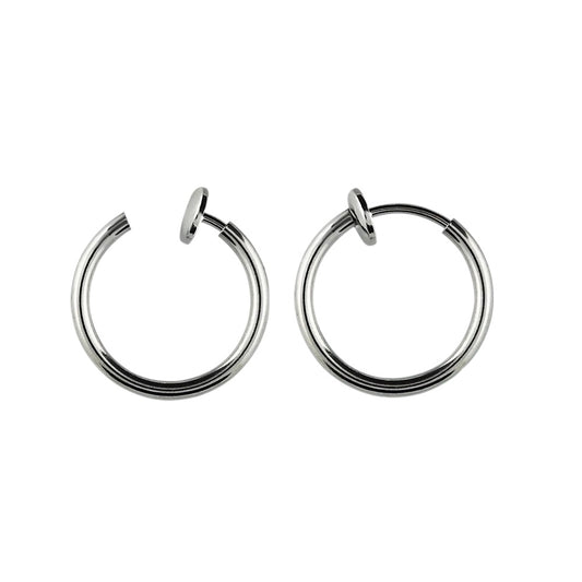 Spring Loaded Clip On Non-Piercing Cartilage Helix Lip Nose Ring - Pair