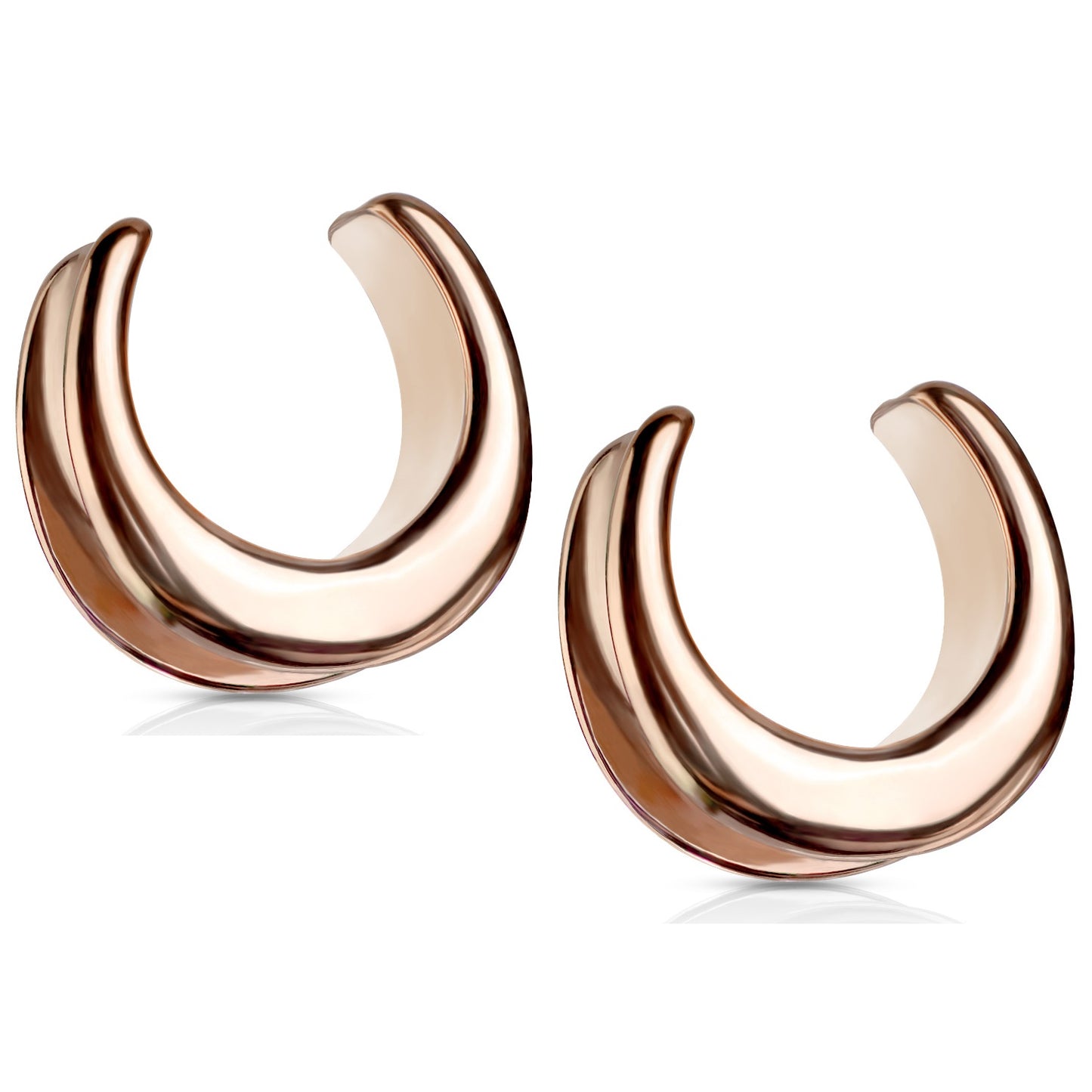 Plain Saddle Spreader Ear Gauges - 316L Stainless Steel - Pair