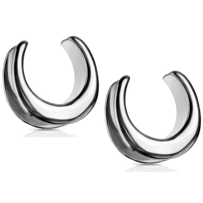 Plain Saddle Spreader Ear Gauges - 316L Stainless Steel - Pair