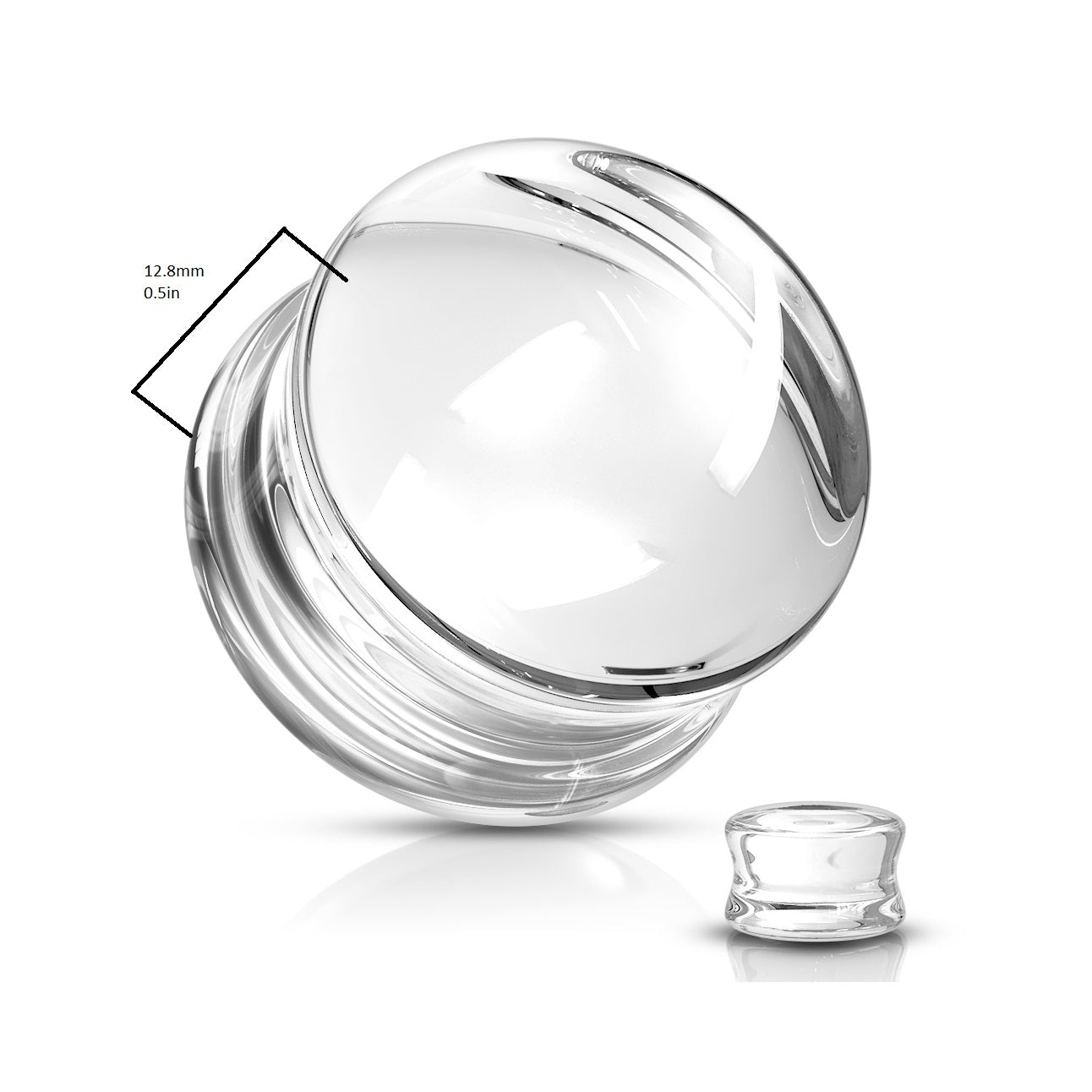 Glass Double Flared Concave Saddle Plugs - Pair