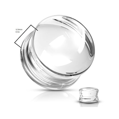 Glass Double Flared Concave Saddle Plugs - Pair