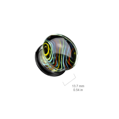 Glass Rainbow Swirl Double Flared Plugs - Pair