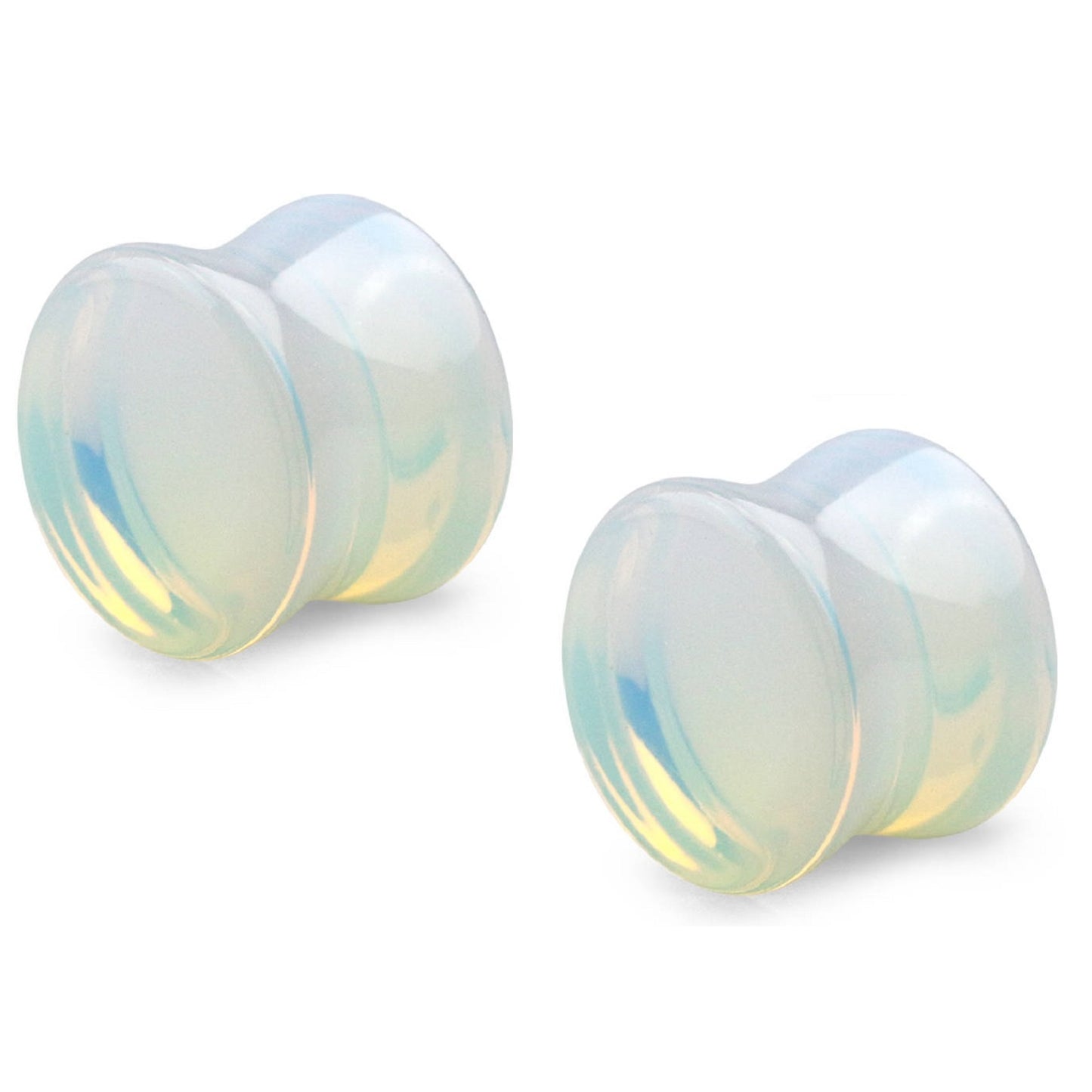 Natural Moonstone Double Flared Plugs - Pair