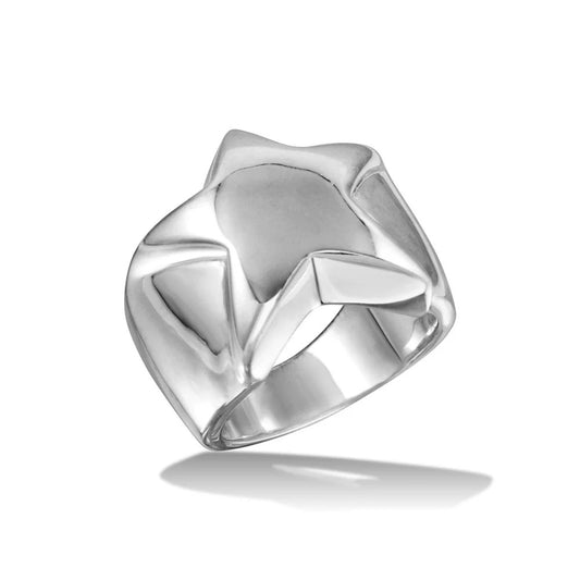 Polished Star Ring - 925 Sterling Silver