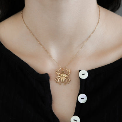 Spider Pendant Necklace - Stainless Steel