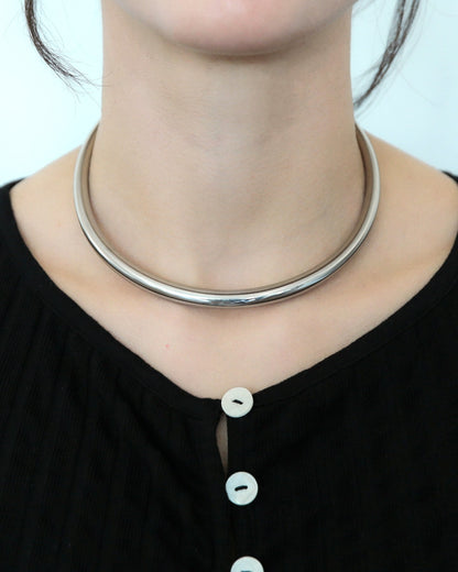 Collar Cuff Choker Necklace - Stainless Steel