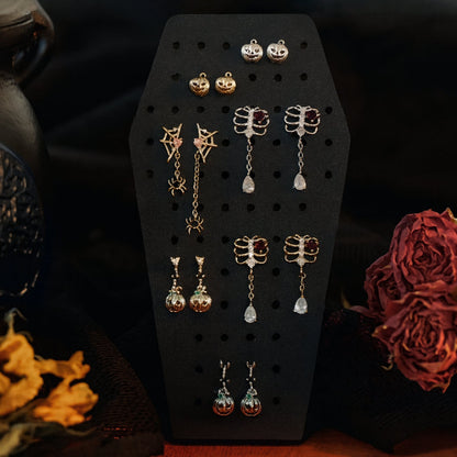 Black Coffin Shaped Jewelry Stud Display