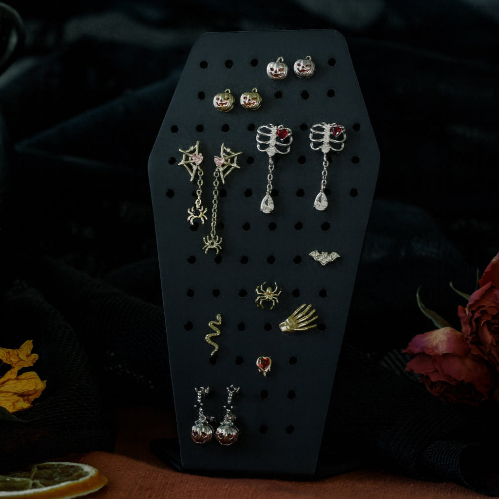 Black Coffin Shaped Jewelry Stud Display
