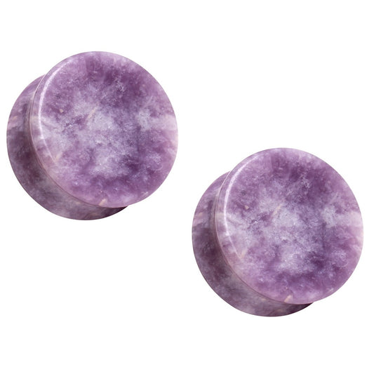 Natural Moondevite Stone Saddle Plugs - Pair