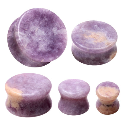 Natural Moondevite Stone Saddle Plugs - Pair