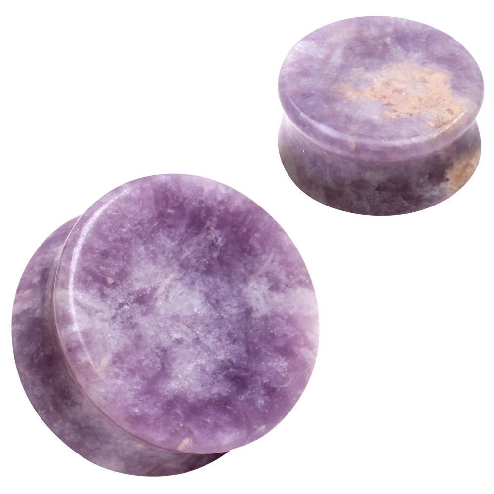 Natural Moondevite Stone Saddle Plugs - Pair