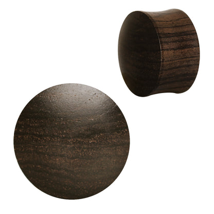 Organic Ebony Wood Double Flared Saddle Plugs - Pair