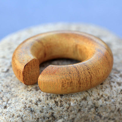 Hand Made Organic Jack Fruit Wood Hoop Plugs - Pair