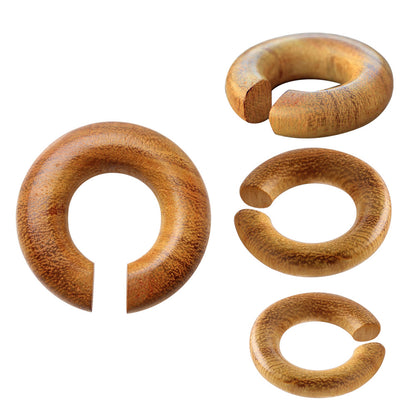 Hand Made Organic Jack Fruit Wood Hoop Plugs - Pair