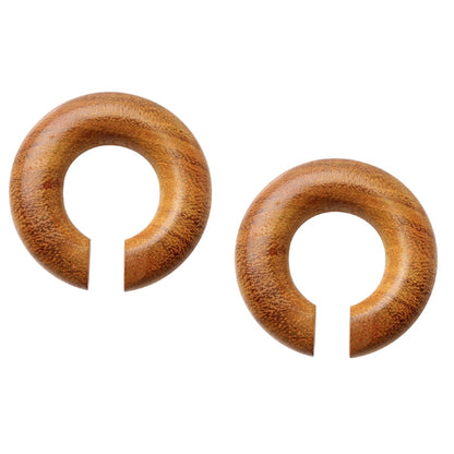 Hand Made Organic Jack Fruit Wood Hoop Plugs - Pair