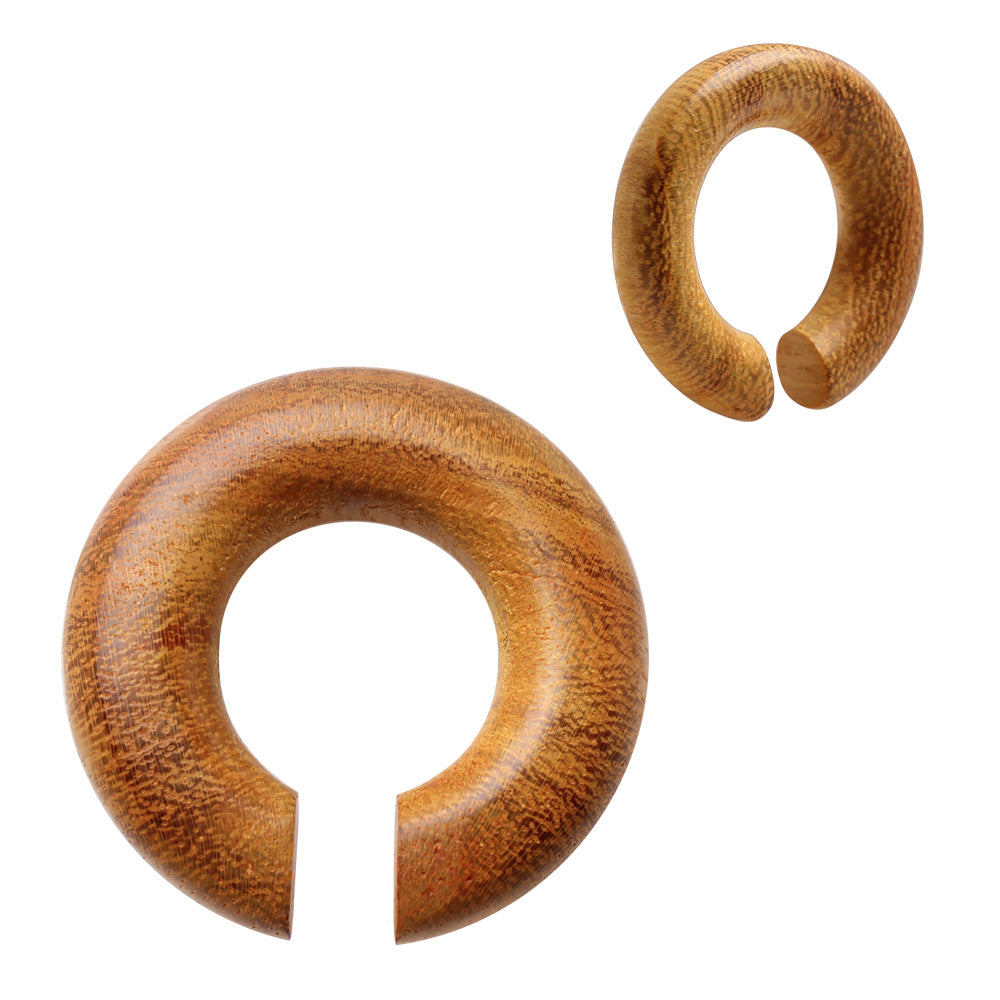 Hand Made Organic Jack Fruit Wood Hoop Plugs - Pair