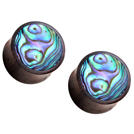 Organic Sono Wood with Abalone Inlay Saddle Plugs