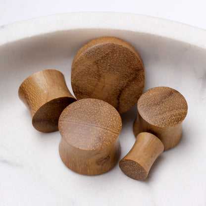 Organic Teak Wood Saddle Plugs - Pair