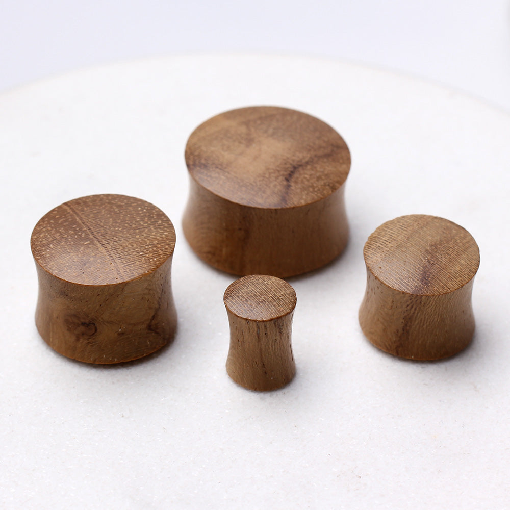 Organic Teak Wood Saddle Plugs - Pair