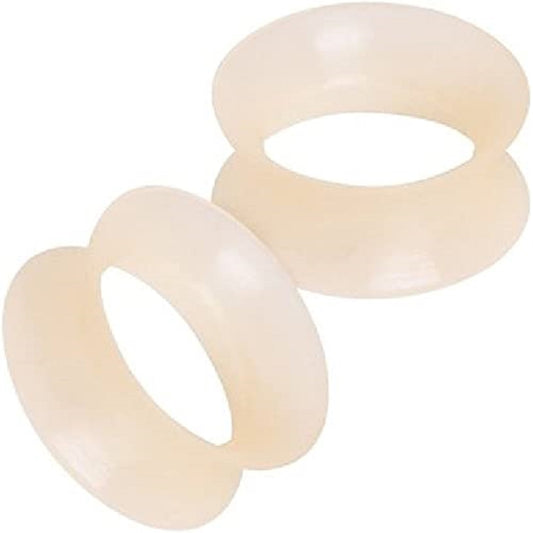Ultra Thin Silicone Double Flared Flesh Tone Tunnels - Pair