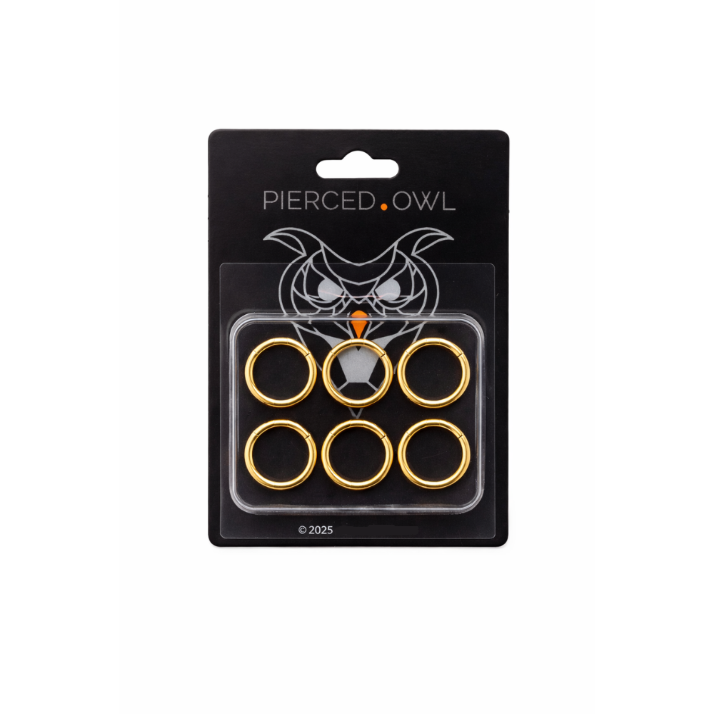 Set of 6 Basic Hinged Segment Clicker Rings - ASTM F-136 Implant Grade Titanium