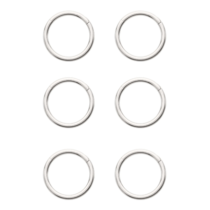 Set of 6 Basic Hinged Segment Clicker Rings - ASTM F-136 Implant Grade Titanium