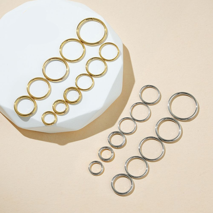Set of 6 Basic Hinged Segment Clicker Rings - ASTM F-136 Implant Grade Titanium