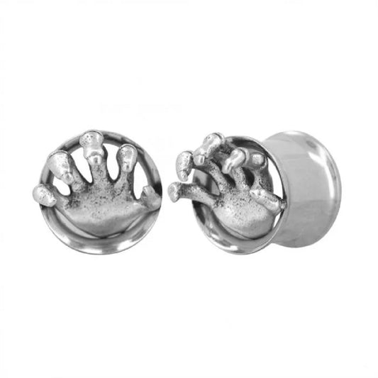 Reaching Zombie Hands Double Flared Tunnels - 316L Stainless Steel - Pair