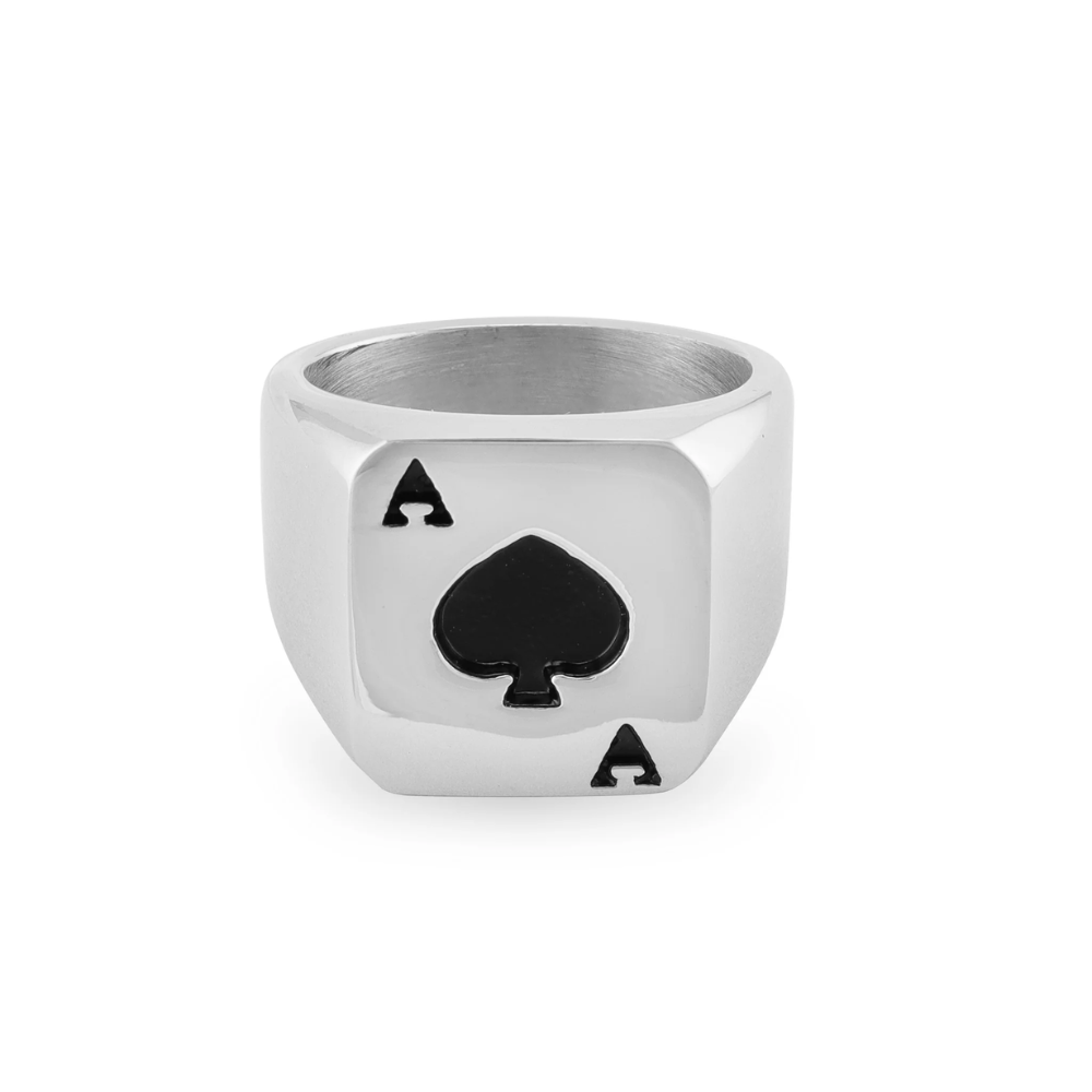 Ace of Spades Signet Ring - 316L Stainless Steel