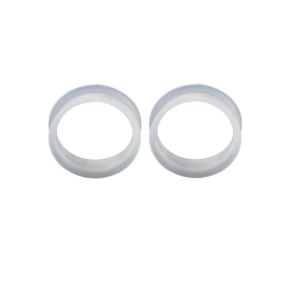 Super Thin Walled White Silicone Double Flared Tunnels