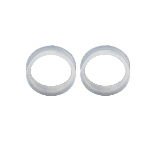 Super Thin Walled White Silicone Double Flared Tunnels