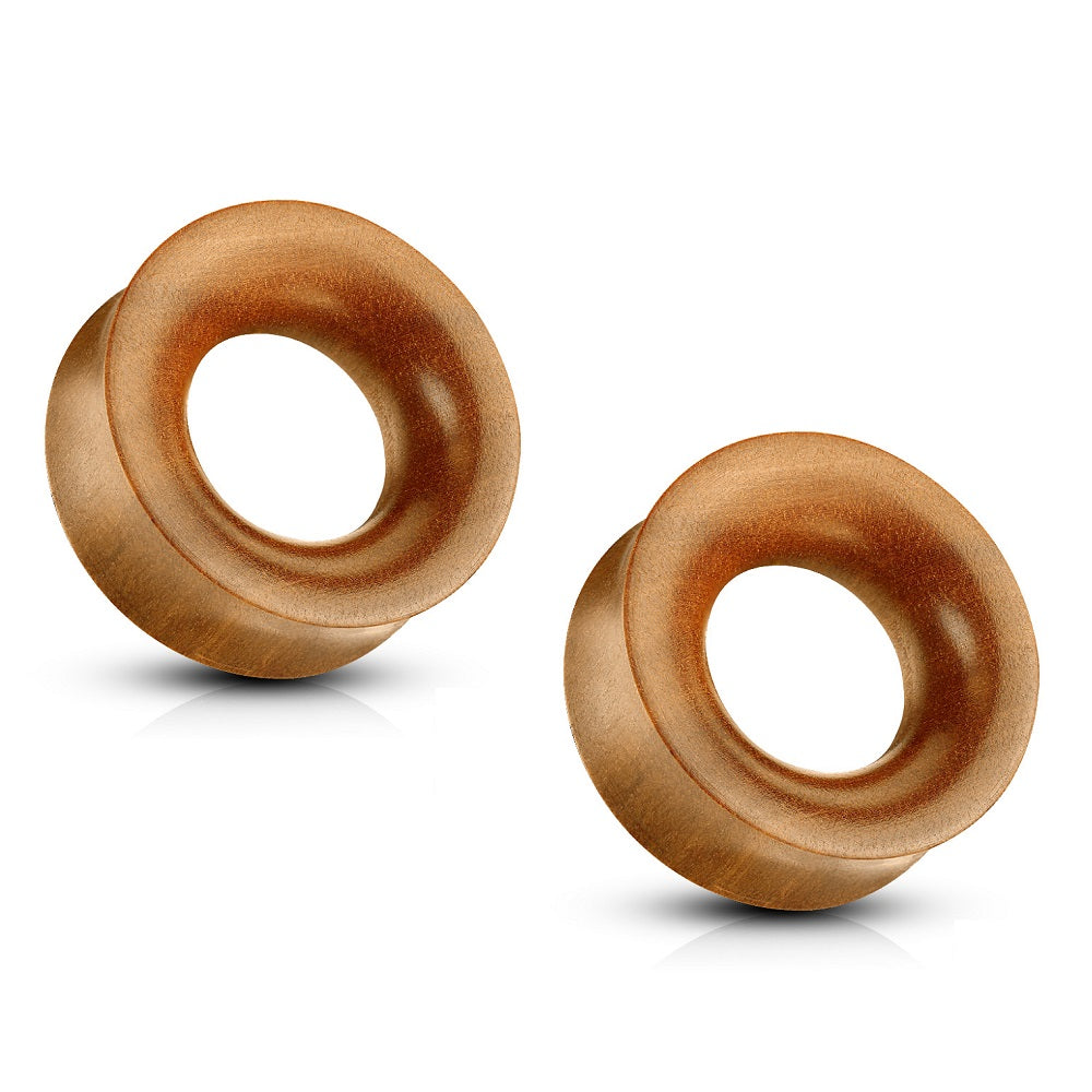 Concave Hollow Saddle Fit Organic Saba Wood Tunnels - Pair