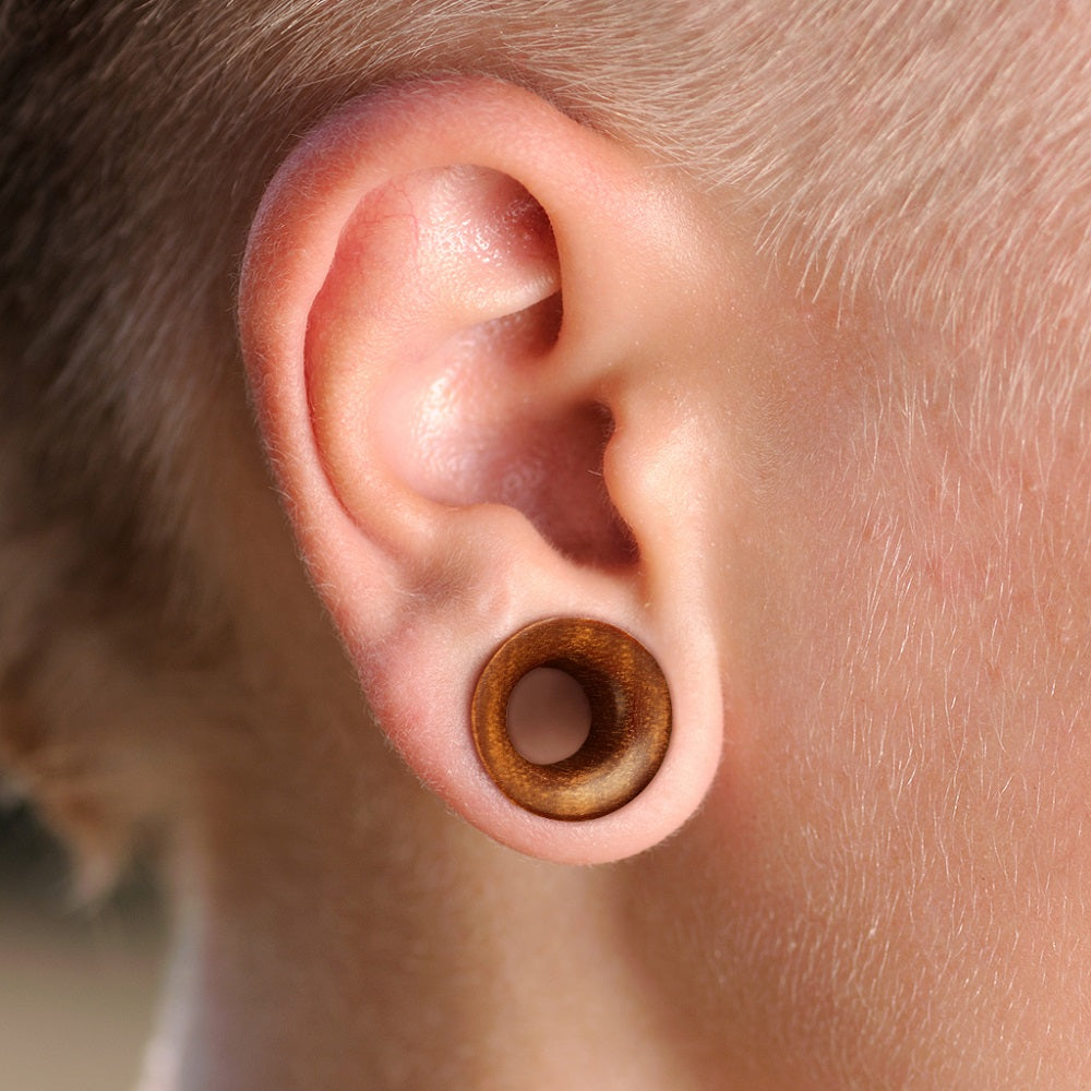 Concave Hollow Saddle Fit Organic Saba Wood Tunnels - Pair