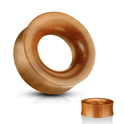 Concave Hollow Saddle Fit Organic Saba Wood Tunnels - Pair