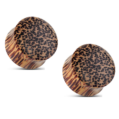 Organic Coconut Wood Saddle Fit Solid Plugs - Pair