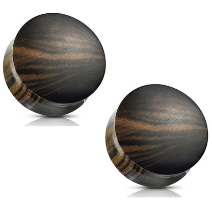 Striped Ebony Wood Convex Saddle Plug Gauges