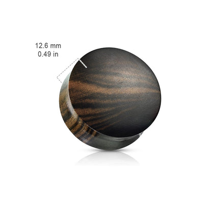 Striped Ebony Wood Convex Saddle Plug Gauges