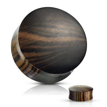 Striped Ebony Wood Convex Saddle Plug Gauges