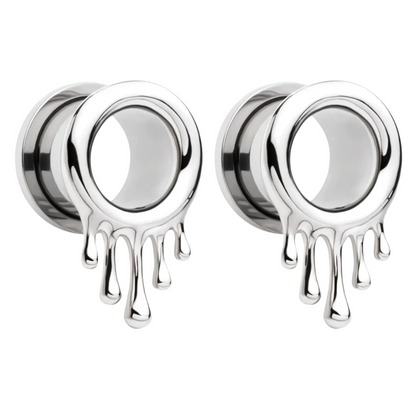 Dripping Design Screw Fit Tunnels - Pair - 316L Stainless Steel
